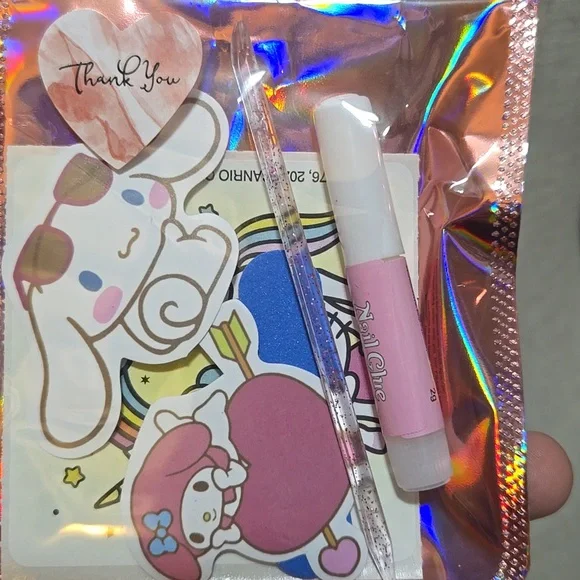 Handmade Hello Kitty Kuromi And My Melody Pink Press On Nail Art Set - Picture 4 of 6